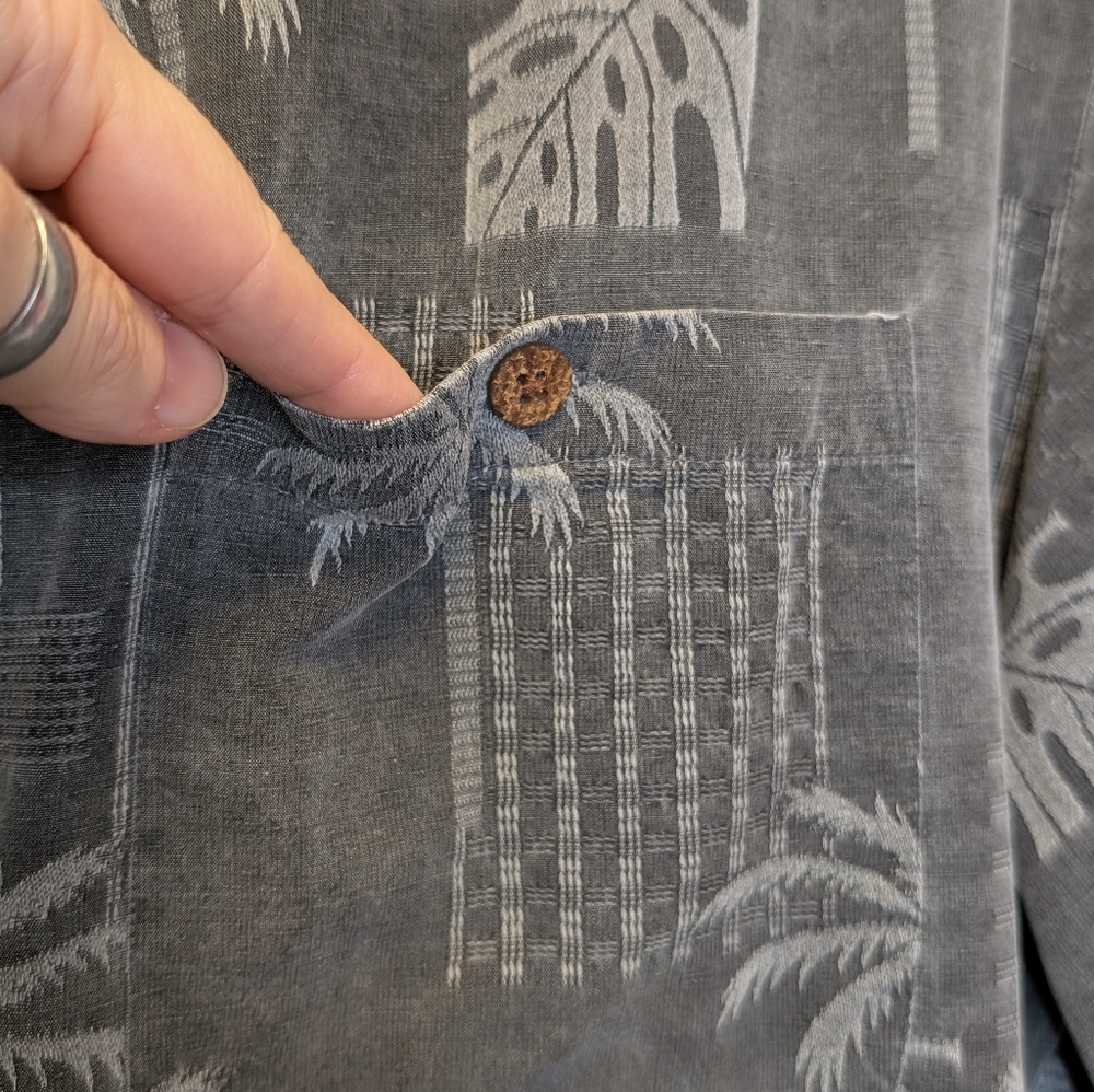 Boca Classics 100% Silk Hawaiian Shirt Palm Tree Island Print XL - Picture 5 of 12